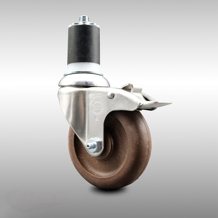 Service Caster 4 Inch 316SS High Temp Glass Filled Nylon 1-7/8 Inch Stem Caster Lock Brake SCC SCC-SS316TTLEX20S414-GFNSHT-178